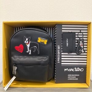 Boston Terrier Dog Marc Tetro backpack gift set with keychain